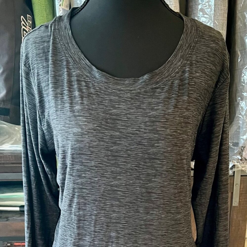 Roudelain Women's Top Black Windowpane Long Sleeve Size Large NWT